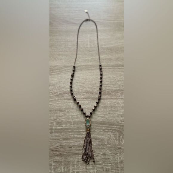 PREOWNED … Beaded “STATEMENT” Tasseled Necklace - Picture 2 of 2